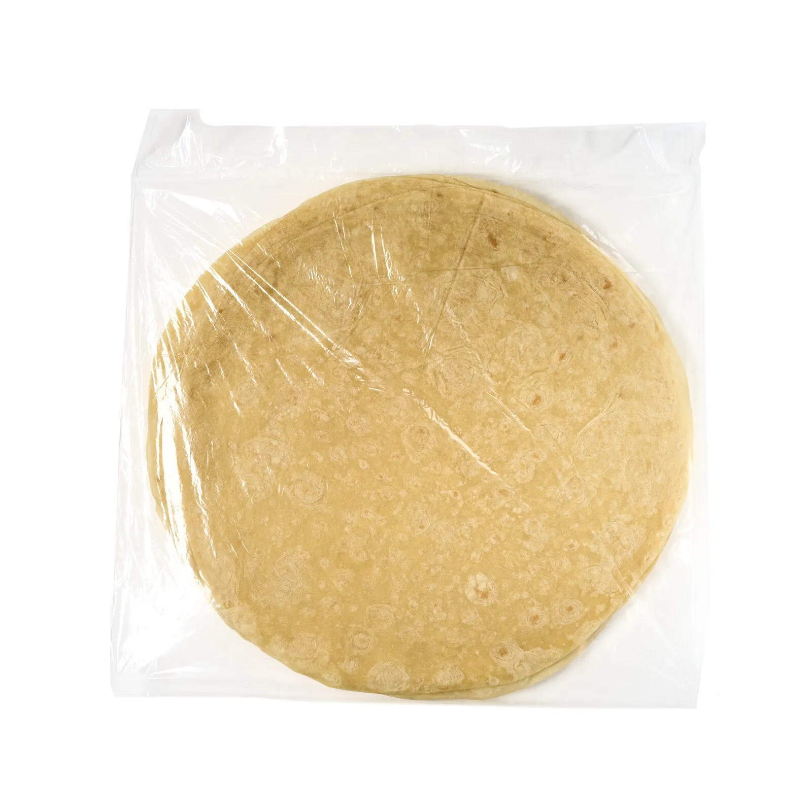 A bagged stack of #14 flour tortillas